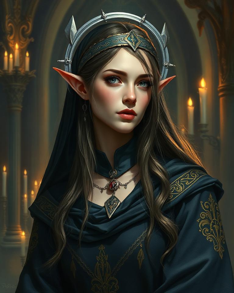 Elven high priestess portrait
